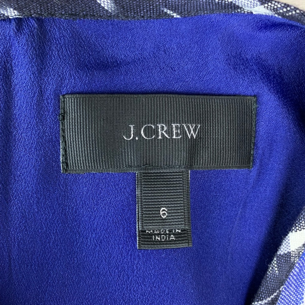 J. Crew Sleeveless Shift Dress in Blue Ikat, 6 - Picture 7 of 8